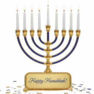 Happy Hanukkah Chanukkiah Menorah Table Decoration Cutout