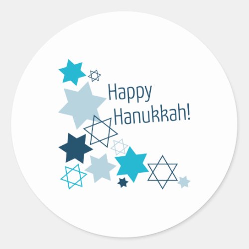 Happy Hanukkah Classic Round Sticker