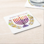 Happy Hanukkah Coasters<br><div class="desc">This cute Hanukkah pattern is an eye-catcher! It's a fun and funky way to dress up decor,  gifts,  apparel,  and household items for the occasion. Check out my store for more pattern items and gift ideas,  or combine items to create an interesting gift package!</div>