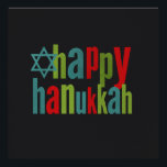 Happy Hanukkah Colorful on Chalkboard Poster<br><div class="desc">Beautiful colors</div>