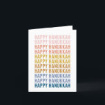 Happy Hanukkah Colorful Word Art Design Holiday Card<br><div class="desc">Happy Hanukkah in Colorful Typography Graphic Design. Just click customize to change the background color or add additional text.</div>