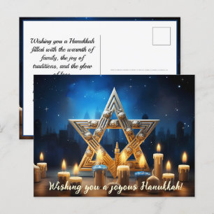 🕎 Happy Hanukkah, custom name and text Holiday Postcard