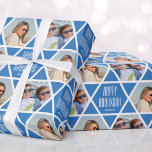 Happy Hanukkah Custom Name Photos Star Blue Wrapping Paper<br><div class="desc">Personalized wrapping paper is a great way to add a personal touch to your gift-giving! This stylish design features a seamless star pattern, showcasing two of your favorite photos along with the name of the recipient. The 'Happy Hanukkah' message can also be customized or tailored to suit different occasions. This...</div>