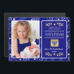 Happy Hanukkah. Custom Photo Magnetic Card<br><div class="desc">Happy Hanukkah. Elegant Festive design with Gold Foil Embellishments Hanukkah Magnetic Photo Cards with personalized photo. Matching cards,  party invitations and gifts available in the Jewish Holidays | Hanukkah Category of our store.</div>