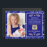 Happy Hanukkah. Custom Photo Magnetic Card<br><div class="desc">Happy Hanukkah. Elegant Festive design with Gold Foil Embellishments Hanukkah Magnetic Photo Cards with personalized photo. Matching cards,  party invitations and gifts available in the Jewish Holidays | Hanukkah Category of our store.</div>