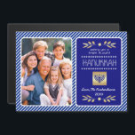 Happy Hanukkah. Custom Photo Magnetic Cards<br><div class="desc">Happy Hanukkah. Elegant Festive design with Gold Foil Embellishments Magnetic Photo Cards with personalized family photo. Matching cards,  party invitations and gifts available in the Jewish Holidays | Hanukkah Category of our store.</div>