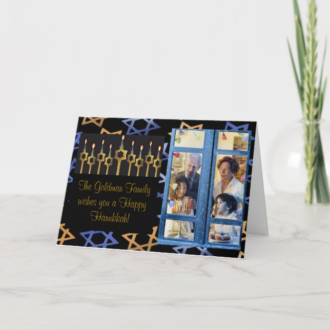 Happy Hanukkah! Custom PhotoCard Template (Front)