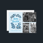 Happy Hanukkah CUSTOM PHOTOS Holiday Card<br><div class="desc">Hope you like this holiday design. Add your own photos and text to the front by clicking "Personalize this template". Be sure to arrange your photos under the "group" which creates the white border. Everything is adjustable. Add text to the back too and change the background colors. Check my shop...</div>