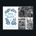 Happy Hanukkah CUSTOM PHOTOS Holiday Card<br><div class="desc">Hope you like this holiday design. Add your own photos and text to the front by clicking "Personalize this template". Be sure to arrange your photos under the "group" which creates the white border. Everything is adjustable. Add text to the back too and change the background colors. Check my shop...</div>