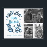 Happy Hanukkah CUSTOM PHOTOS Holiday Card<br><div class="desc">Hope you like this holiday design. Add your own photos and text to the front by clicking "Personalize this template". Be sure to arrange your photos under the "group" which creates the white border. Everything is adjustable. Add text to the back too and change the background colors. Check my shop...</div>