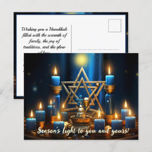 🕎 Happy Hanukkah, custom text Holiday Postcard