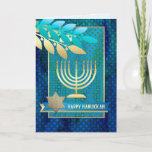 Happy Hanukkah. Customizable Greeting Cards<br><div class="desc">Happy Hanukkah! / Happy Chanukah! Star of David,  Menorah and Olive Branches Design Customizable Hanukkah Greeting Cards with personalized name and greeting. Matching cards,  postage stamps and other products available in the Jewish Holidays / Hanukkah Category of our store.</div>