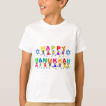 Happy Hanukkah Cute Cartoon Diverse Kids Text T-Shirt<br><div class="desc">Cute and diverse group of happy boys and girls holding text.</div>