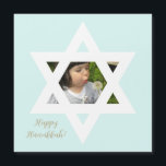 Happy Hanukkah Cute Child Photo<br><div class="desc">Elegant Light blue background. Personalize it with a favorite photo,  and customize it with a personal message and signoff.</div>