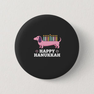 Happy Hanukkah Dachshund Dog Button