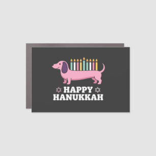 Happy Hanukkah Dachshund Dog Car Magnet