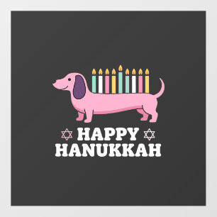 Happy Hanukkah Dachshund Dog Floor Decals