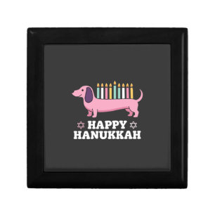 Happy Hanukkah Dachshund Dog Gift Box
