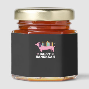 Happy Hanukkah Dachshund Dog Honey Jar Favors