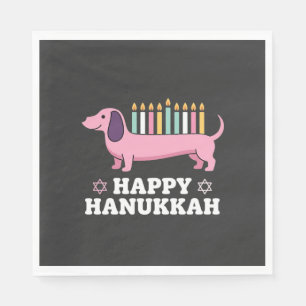 Happy Hanukkah Dachshund Dog Napkins