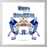 Happy Hanukkah Dancing Dreidels Jelly Donut Poster<br><div class="desc">You are viewing The Lee Hiller Design Collection. Apparel,  Gifts & Collectibles Lee Hiller Photography or Digital Art Collection. You can view her Nature photography at http://HikeOurPlanet.com/ and follow her hiking blog within Hot Springs National Park.</div>