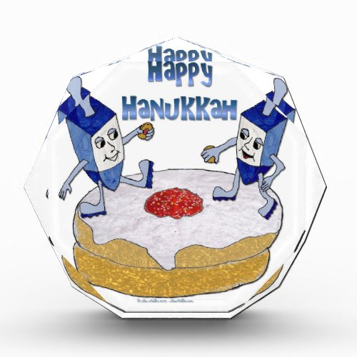 Happy Hanukkah Dancing Dreidels Jelly Doughnut Award