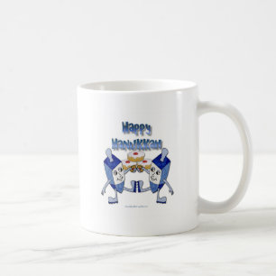 Happy Hanukkah Dancing Dreidels Jelly Doughnut Coffee Mug