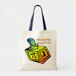 Happy Hanukkah - Dreidel Bag<br><div class="desc">Happy Hanukkah - Dreidel Features multicolor dreidel. Decorative text reads Happy Hanukkah. Celebrate Hanukkah in style with these Hanukkah Gifts and decorations. Stand out from the Crowd with Mind Design Grafx™ Fashionable, Hanukkah, T-shirts.. Sweatshirts.. Hoodies, ties and more. We also have; buttons, stickers, magnets, canvas bags. You can be confident...</div>