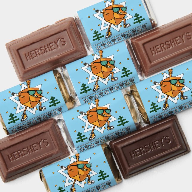 Happy Hanukkah Dreidel Blue White Hershey's Miniatures (Assorted)