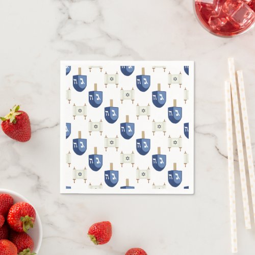 Happy Hanukkah Dreidel Pattern Napkins