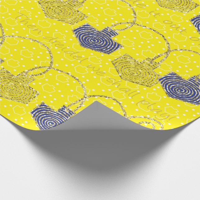 "Happy Hanukkah Dreidel Pinwheels" Wrapping Paper (Corner)