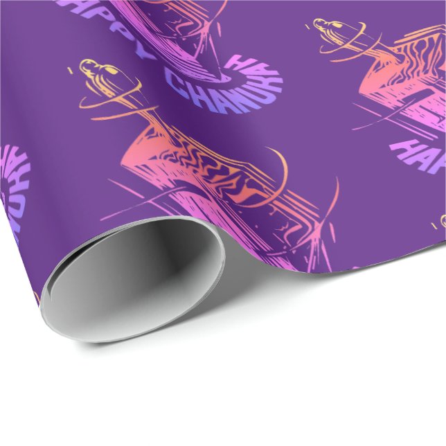Happy Hanukkah dreidel Wrapping Paper (Roll Corner)
