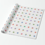 Happy Hanukkah Dreidels and Stars Wrapping Paper<br><div class="desc">A fun and festive Hanukkah design with colorful dreidels and stars. A  modern ,  non-traditional ,  design and pattern with stylized dreidels and Star of David geometric shapes.</div>