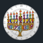 Happy Hanukkah Dreidels Menorah Dartboard<br><div class="desc">You are viewing The Lee Hiller Design Collection. Apparel,  Gifts & Collectibles Lee Hiller Photography or Digital Art Collection. You can view her Nature photography at http://HikeOurPlanet.com/ and follow her hiking blog within Hot Springs National Park.</div>
