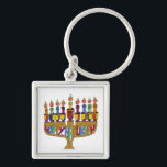 Happy Hanukkah Dreidels Menorah Keychain<br><div class="desc">You are viewing The Lee Hiller Design Collection. Apparel,  Gifts & Collectibles Lee Hiller Photography or Digital Art Collection. You can view her Nature photography at http://HikeOurPlanet.com/ and follow her hiking blog within Hot Springs National Park.</div>