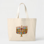 Happy Hanukkah Dreidels Menorah Large Tote Bag<br><div class="desc">You are viewing The Lee Hiller Design Collection. Apparel,  Gifts & Collectibles Lee Hiller Photography or Digital Art Collection. You can view her Nature photography at http://HikeOurPlanet.com/ and follow her hiking blog within Hot Springs National Park.</div>