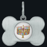 Happy Hanukkah Dreidels Menorah Pet ID Tag<br><div class="desc">You are viewing The Lee Hiller Design Collection. Apparel,  Gifts & Collectibles Lee Hiller Photography or Digital Art Collection. You can view her Nature photography at http://HikeOurPlanet.com/ and follow her hiking blog within Hot Springs National Park.</div>