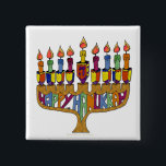 Happy Hanukkah Dreidels Menorah Pinback Button<br><div class="desc">You are viewing The Lee Hiller Design Collection. Apparel,  Gifts & Collectibles Lee Hiller Photography or Digital Art Collection. You can view her Nature photography at http://HikeOurPlanet.com/ and follow her hiking blog within Hot Springs National Park.</div>