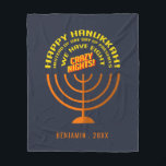 Happy Hanukkah Eight Nights of Celebration Fleece Blanket<br><div class="desc">Happy Hanukkah eight nights of celebration design you can personalize</div>