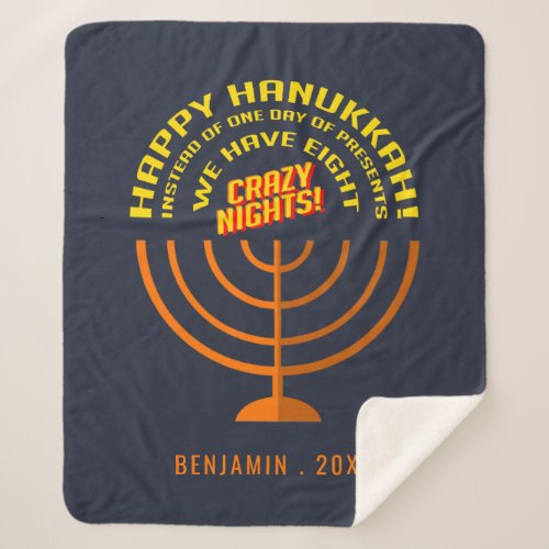 Happy Hanukkah Eight Nights of Celebration Sherpa Blanket
