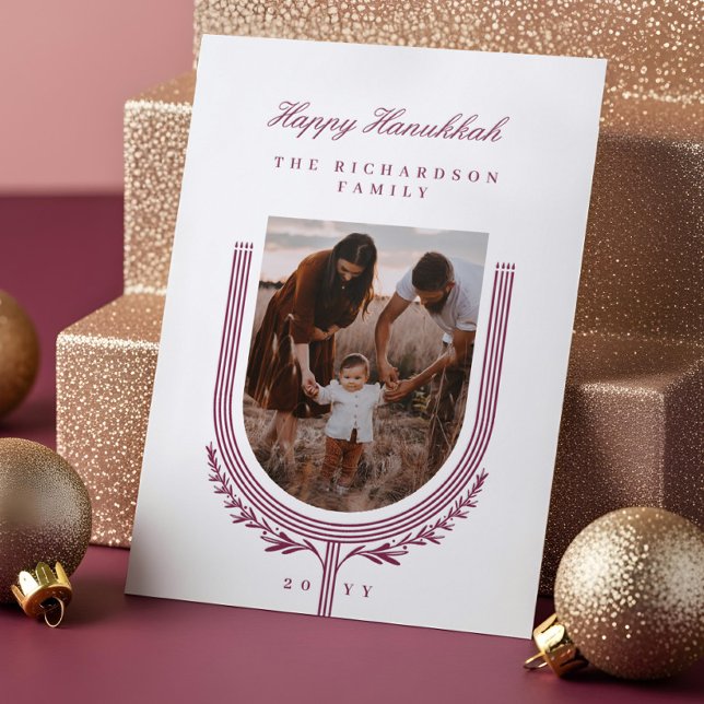 Happy Hanukkah Elegant Minimal Menorah Arch Photo Letterpress Photo Cards (Happy Hanukkah Elegant Minimal Menorah Arch Photo Letterpress Photo Cards)