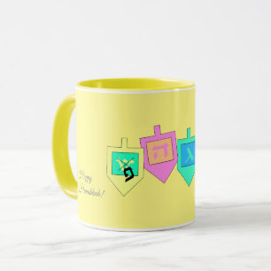 Happy Hanukkah English Hebrew Mug
