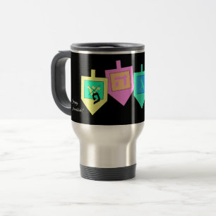 Happy Hanukkah English Hebrew Travel Mug