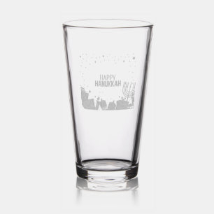 Happy Hanukkah Entertaining Pint Glass
