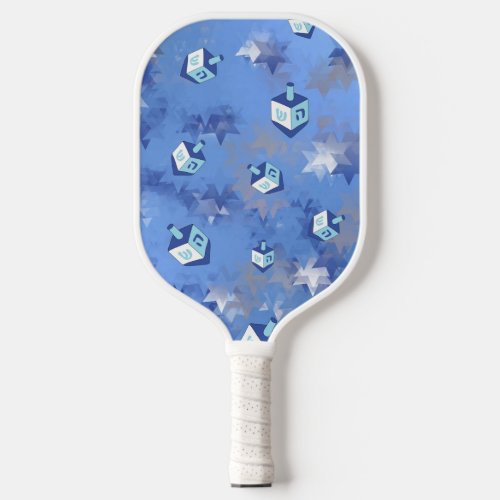 Happy Hanukkah Falling Stars and Dreidels Pickleball Paddle