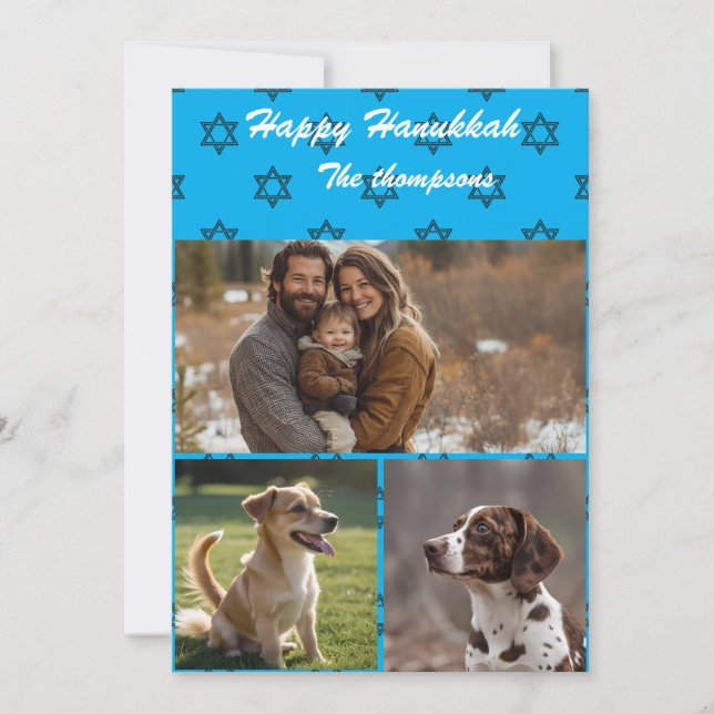 Happy hanukkah family card photo personalize (Front)