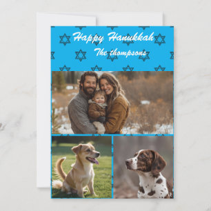 Happy hanukkah family card photo personalize