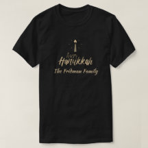 Happy Hanukkah Family Name One Candle Simple