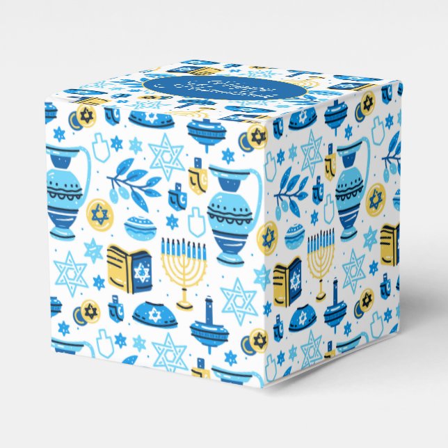 Happy Hanukkah Favor Box (Front Side)