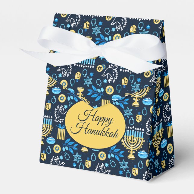 Happy Hanukkah Favor Box (Front Side)